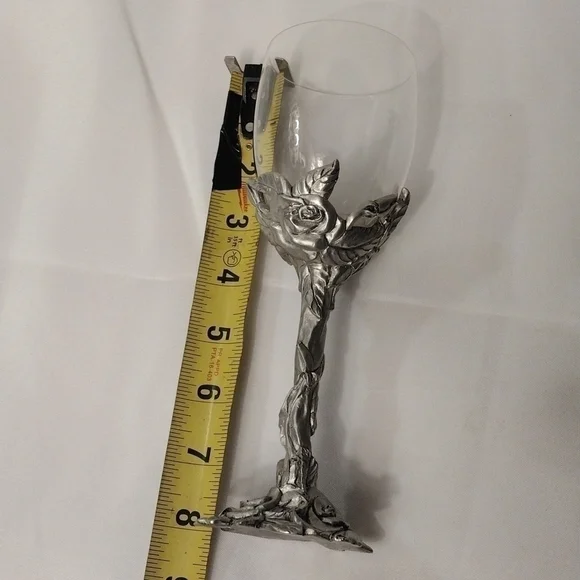 pewter flower crystal glass - Picture 10 of 10